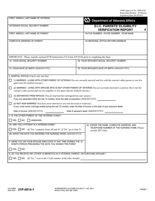 Page 1 of form 21P-0514-1