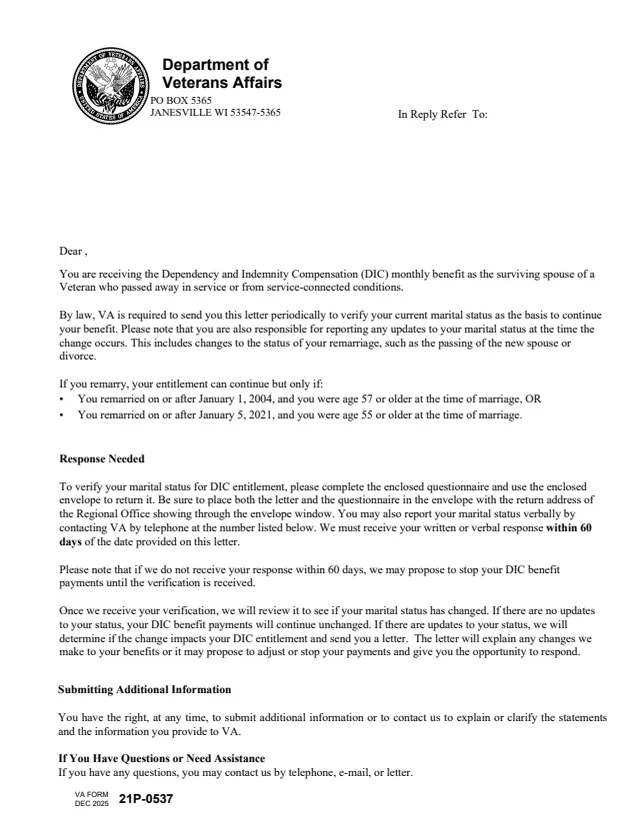 Page 1 of form 21P-0537