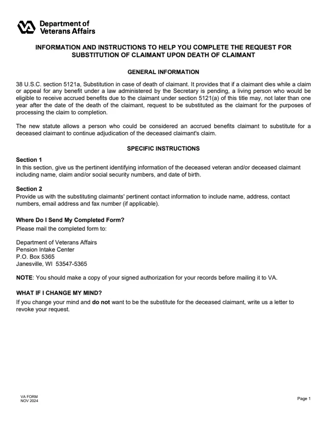 Page 1 of form 21P-0847