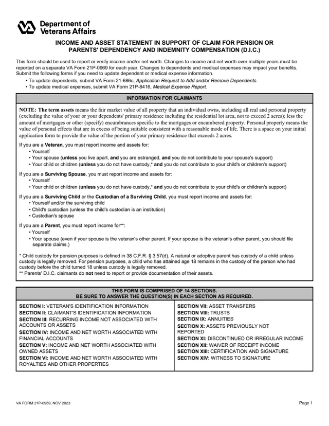 Page 1 of form 21P-0969