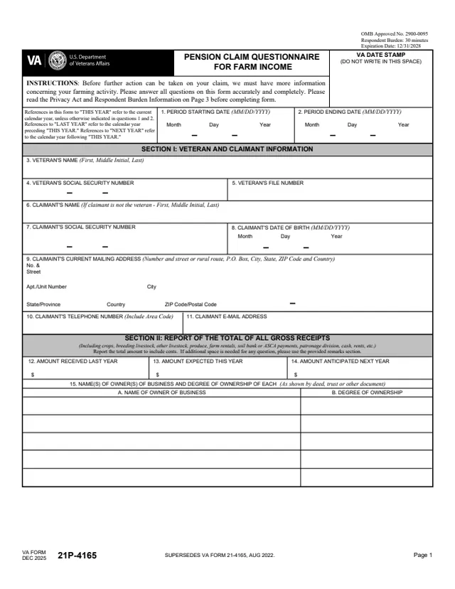 Page 1 of form 21P-4165