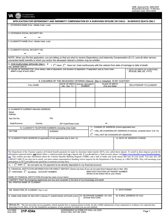 Page 1 of form 21P-534a