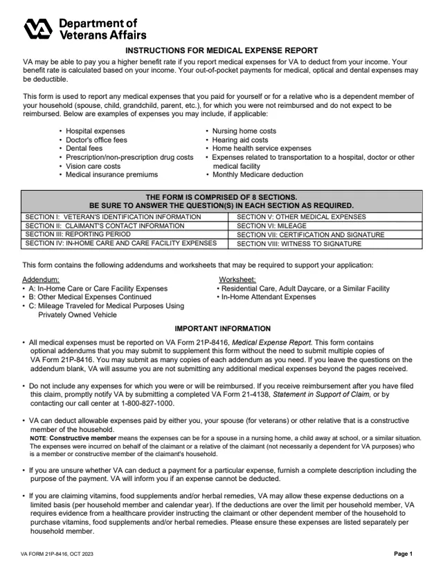 Page 1 of form 21P-8416