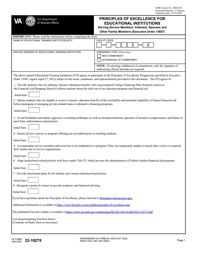 Page 1 of form 22-10275
