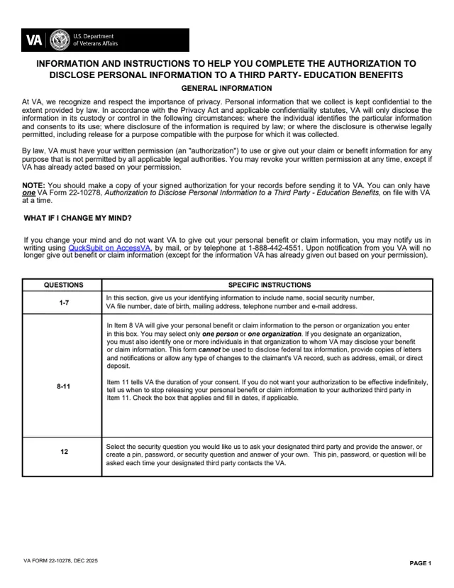 Page 1 of form 22-10278