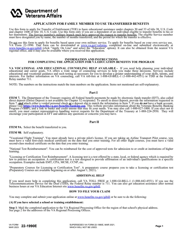 Page 1 of form 22-1990e