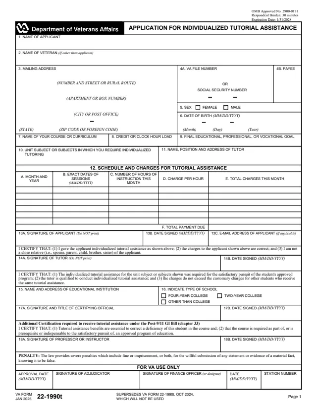 Page 1 of form 22-1990t