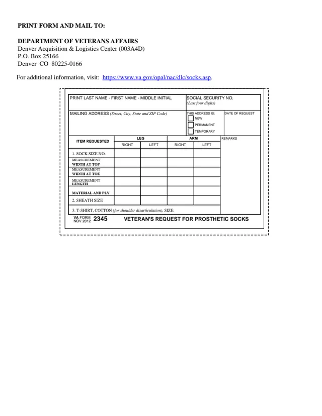 Page 1 of form VA2345