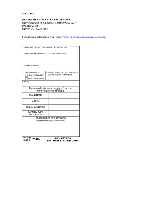 Page 1 of form VA2346a
