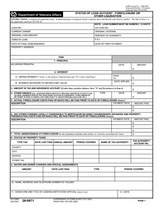 Page 1 of form 26-0971