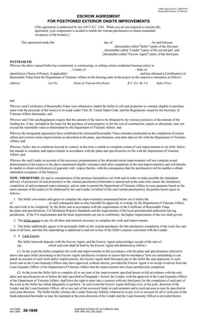 Page 1 of form 26-1849
