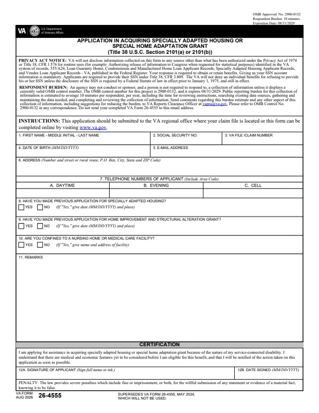 Page 1 of form 26-4555