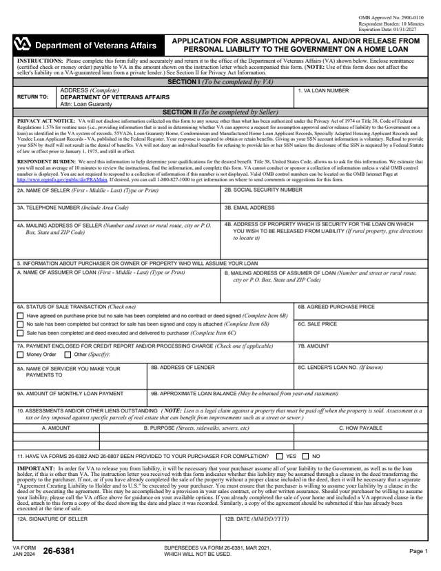 Page 1 of form 26-6381