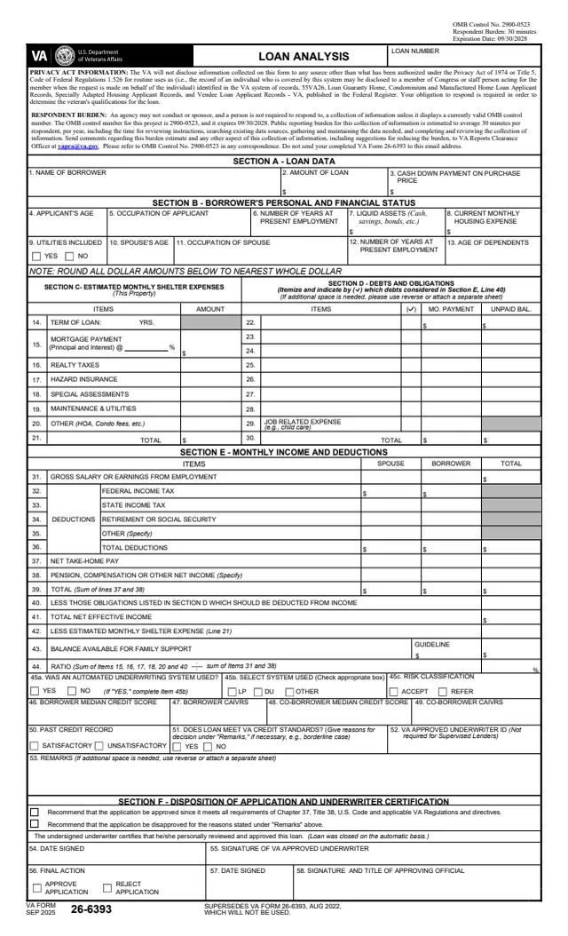 Page 1 of form 26-6393
