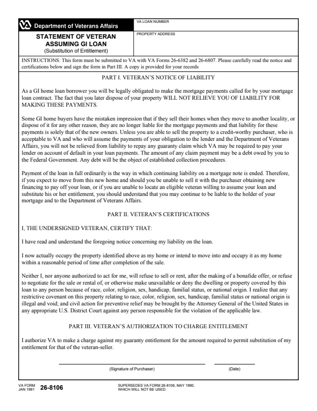 Page 1 of form 26-8106