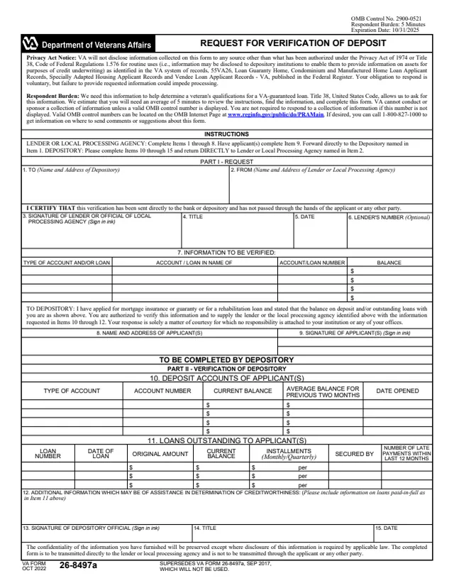 Page 1 of form 26-8497a