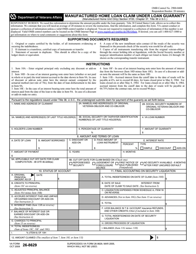 Page 1 of form 26-8629