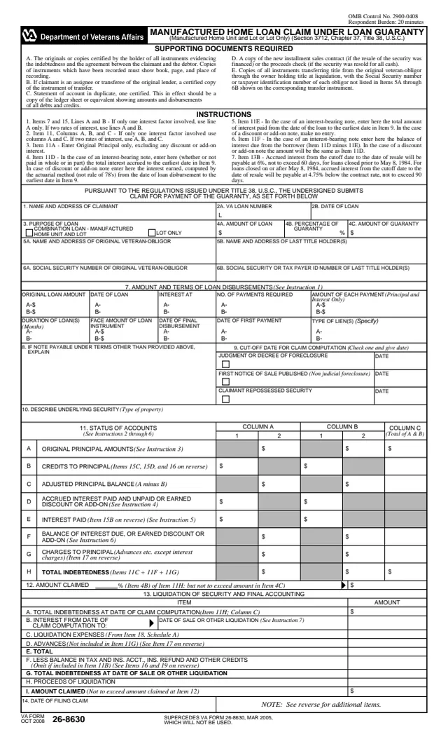 Page 1 of form 26-8630