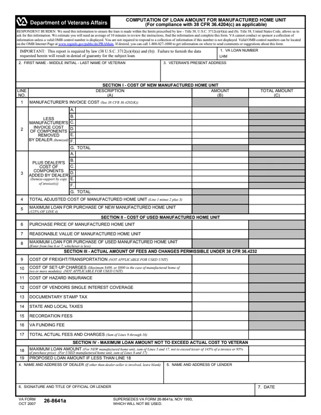 Page 1 of form 26-8641a