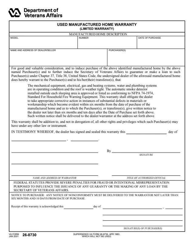 Page 1 of form 26-8730