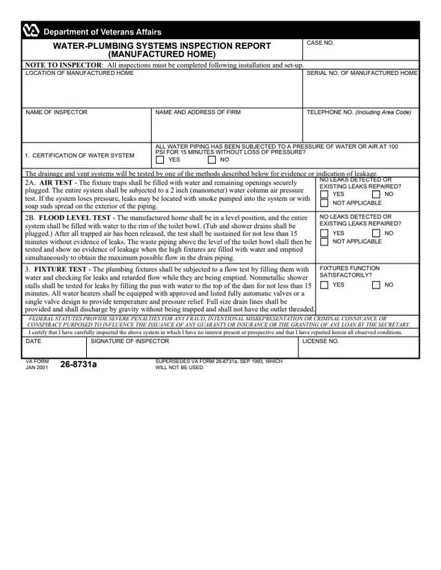 Page 1 of form 26-8731a
