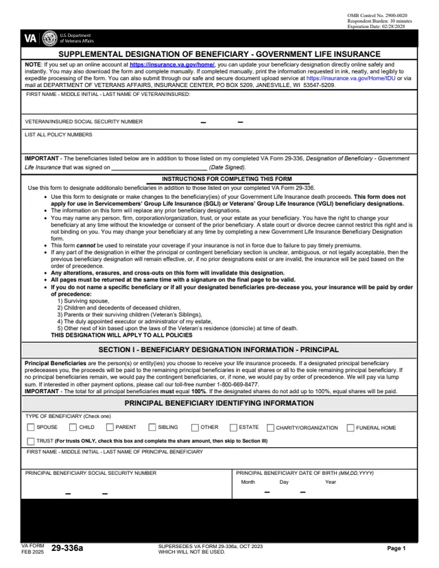 Page 1 of form 29-336a