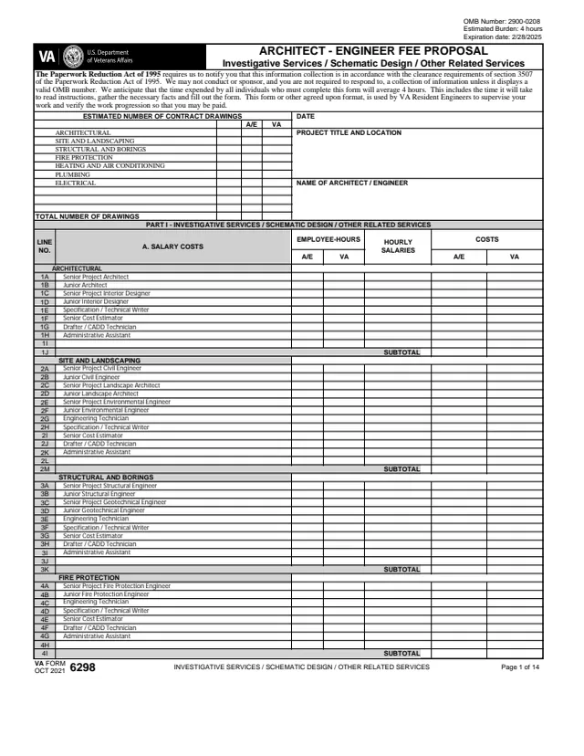 Page 1 of form VA6298