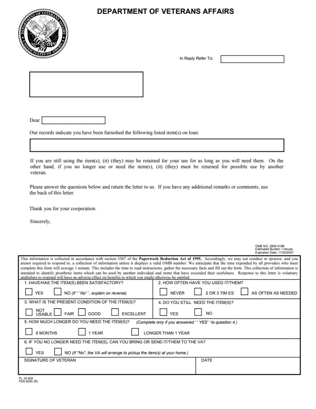 Page 1 of form FL-10-426