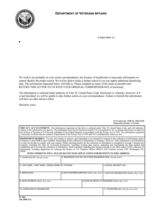 Page 1 of form FL70-2