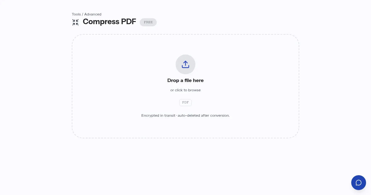 The Compress PDF tool on indox