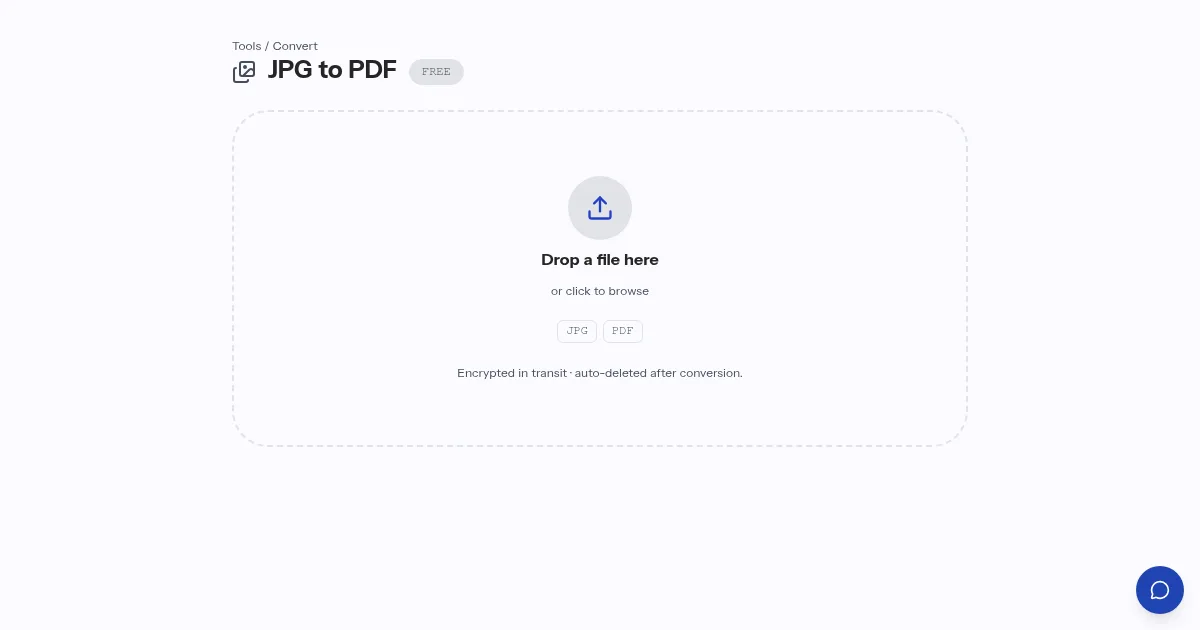 The JPG to PDF tool on indox