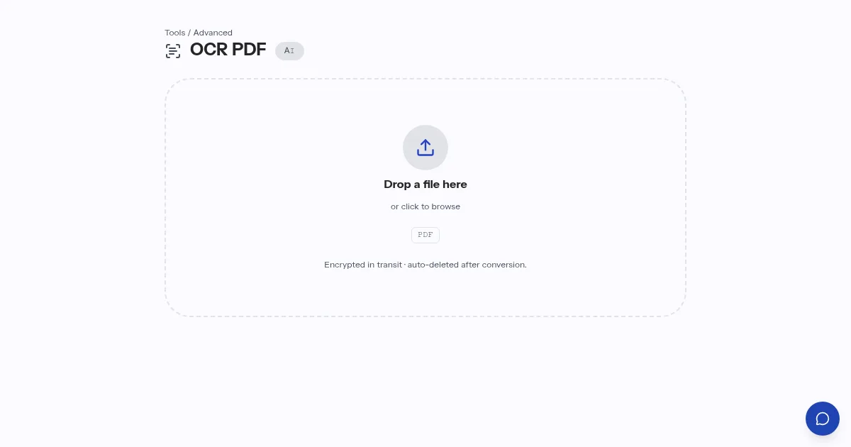 The OCR PDF tool on indox