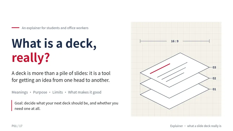 Cover page of the Blueprint × Editorial example deck