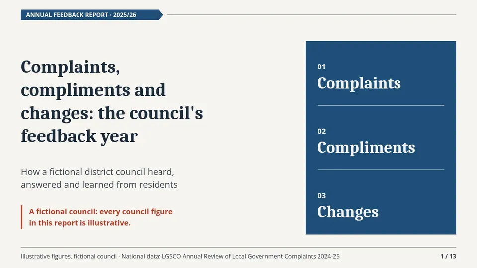 Cover page of the Scrutiny Briefing example deck