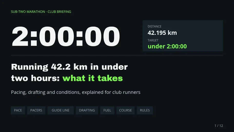 Cover page of the Sports Data Dark example deck