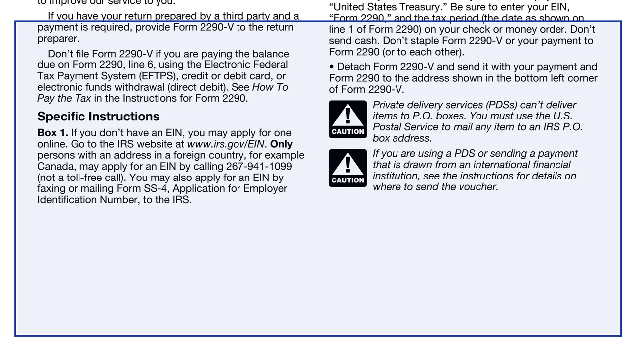 Line 1 on page 10 of Form 2290 (Rev. July 2025): Heavy Highway Vehicle Use Tax Return, as printed by IRS