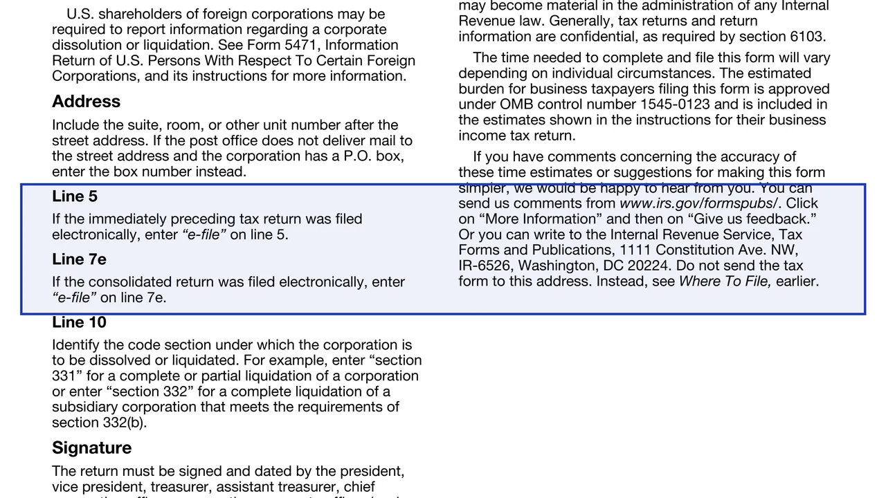 Line 5 on page 2 of Form 966: Corporate Dissolution or Liquidation, as printed by IRS