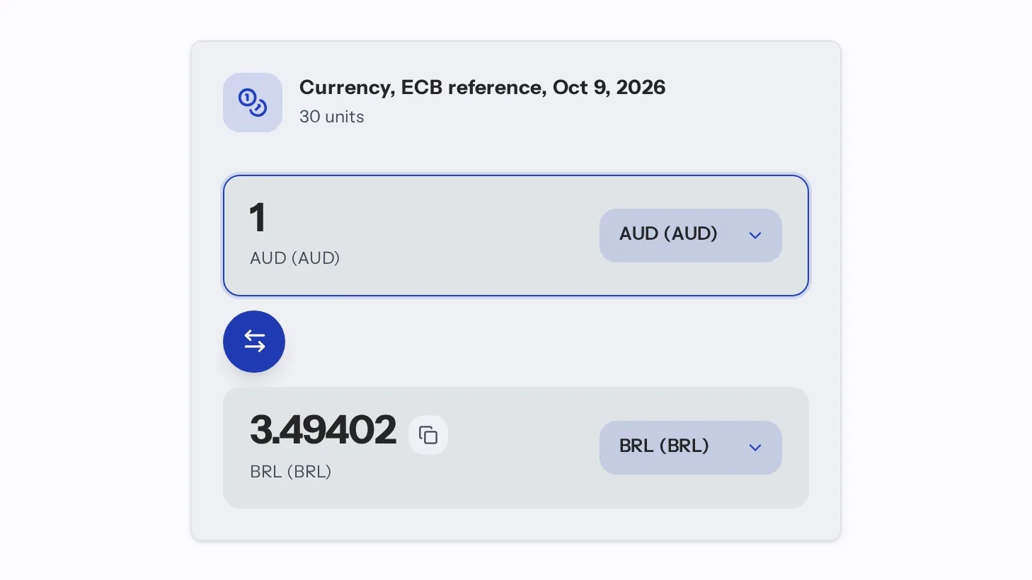 Convert currency with daily rates