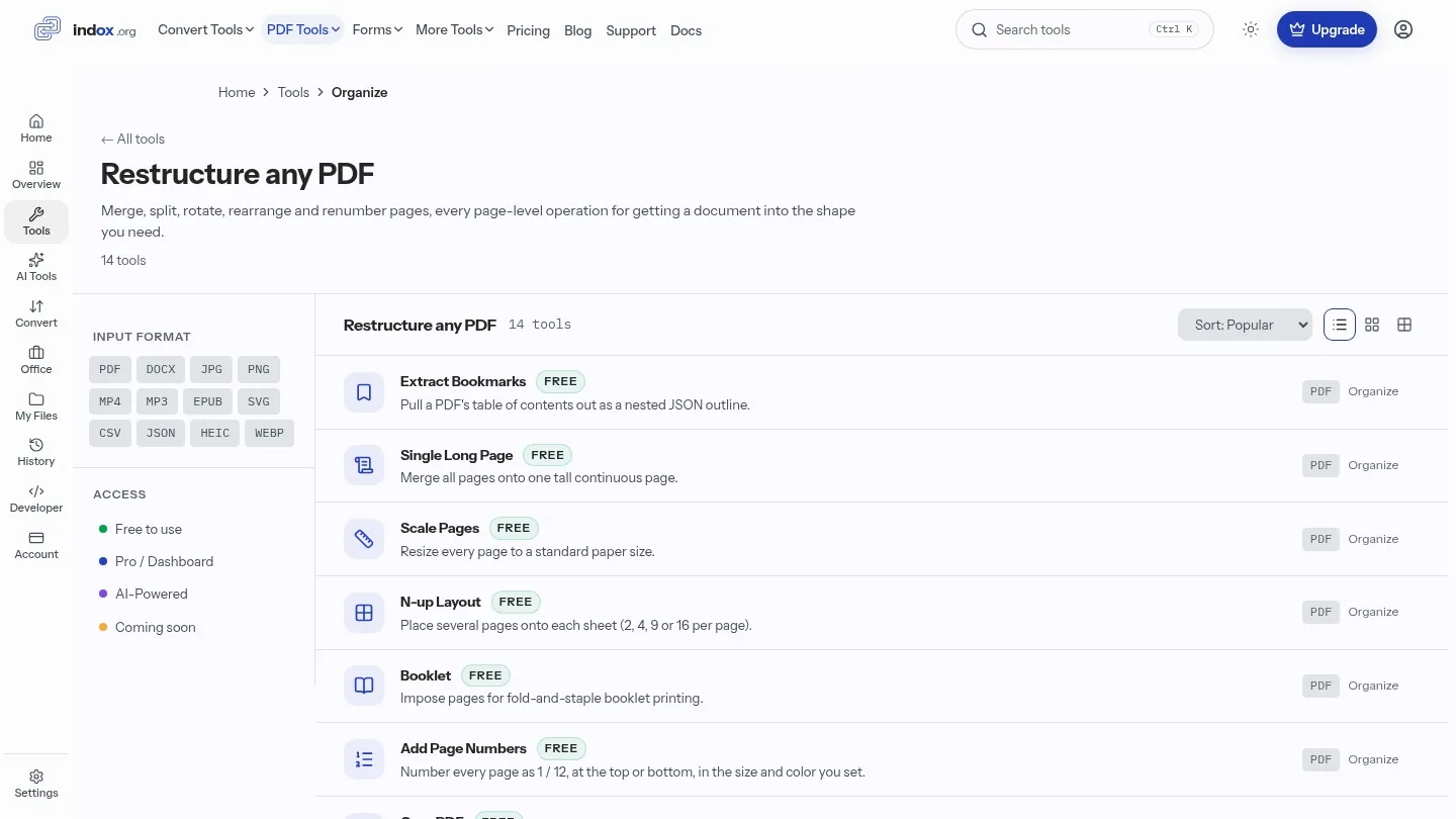 Browse tools by group