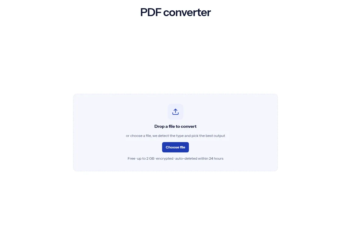 The indox Free PDF converter tool on indox.org, ready for your file