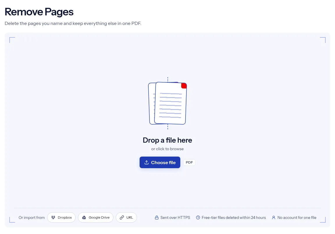The indox Remove pages from PDF tool on indox.org, ready for your file