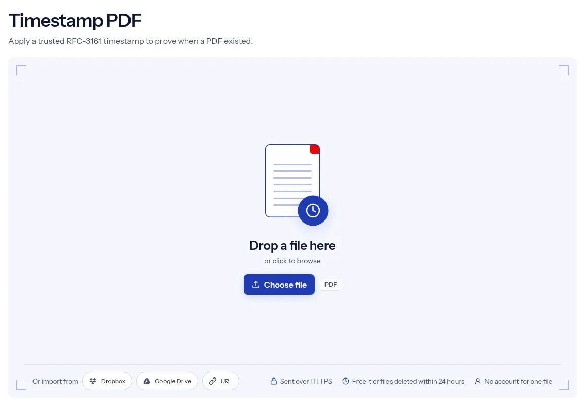 The indox Timestamp a PDF tool on indox.org, ready for your file